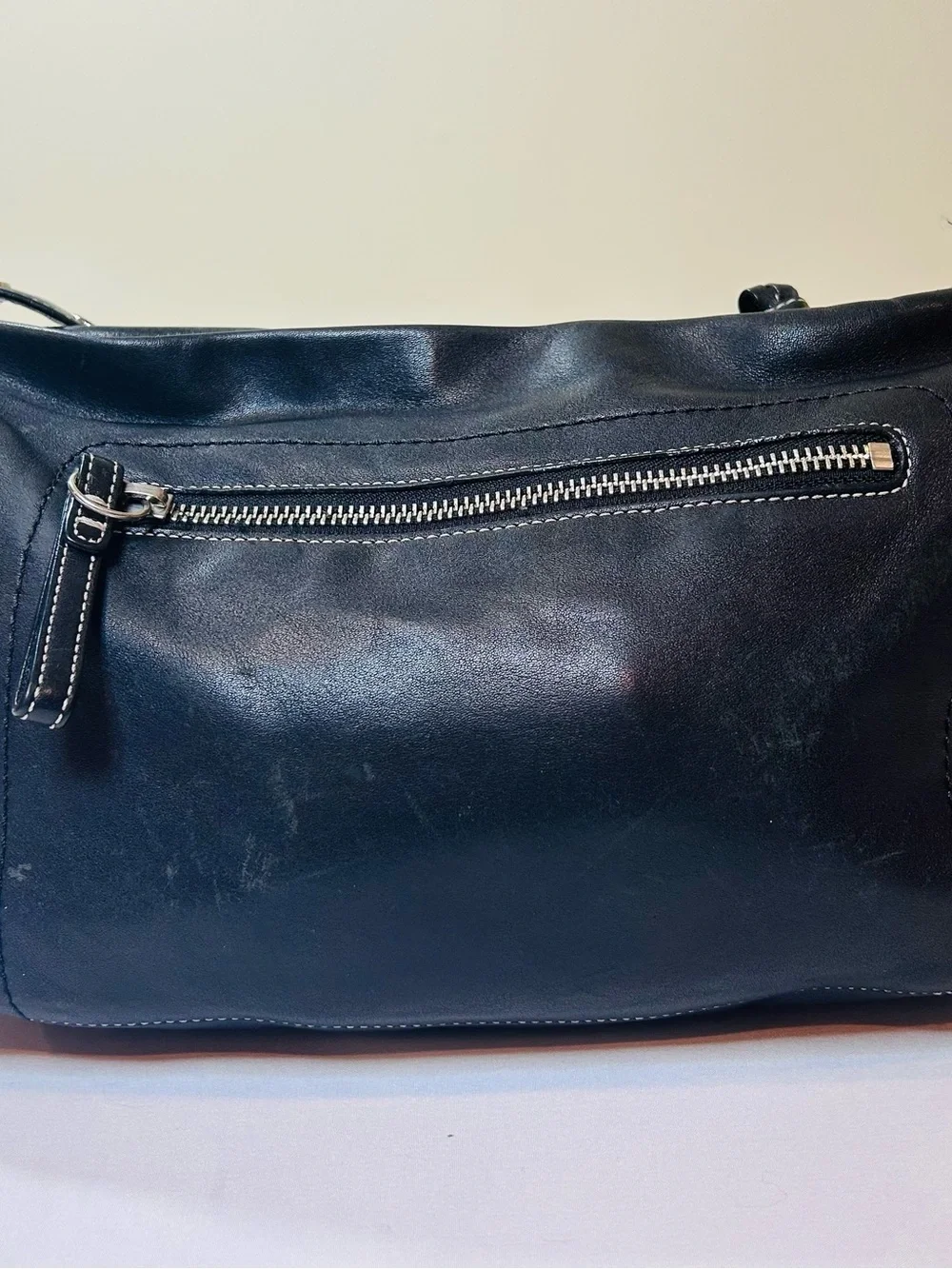 Vintage COACH East West Legacy Shoulder Bag Black Leather Tassel Hangtag Purse